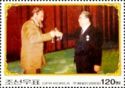 Fidel Castro, Cuban President and Kim Il Sung with Champagne