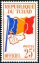 Country flag on map of Chad