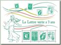 The souvenir sheet "The Green Letter 3 years old"