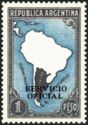 South America Map without borderlines, ovpt. (12¼ mm)