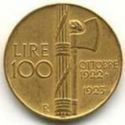 100 Lire (First anniversary of Fascist Government)