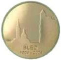 25,000 Tolarjev (Town of Bled mention, 2nd issue - 1000th An