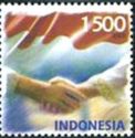 Greetings Stamps- Handshake and national flag