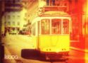 Lisbon. Yellow tram on the street