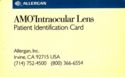Allergan - AMO Intraocular Lens