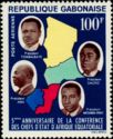 Map and Presidents  of Chad, Congo, Gabon abd CAR