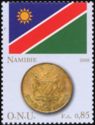 Flag of Namibia and 5 dollar coin