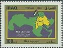Map of the Arab countries, flag of the Iraq
