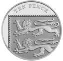 10 Pence (Royal Arms Shield Puzzle 4/6 (5th Portrait)) JC