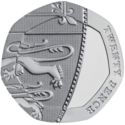 20 Pence (Royal Arms Shield Puzzle 5/6 - 5th Portrait JC)