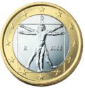1 Euro (Vitruvian Man - drawing by Leonardo da Vinci)