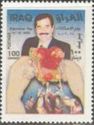 Saddam, cheering people, hand with heart