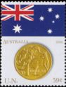 Flag of Australia and 1 dollar coin