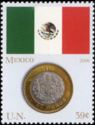 Flag of Mexico and 10 peso coin