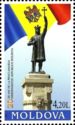 State Flag of the Republic and the Statue of Ștefan cel Mare