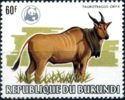Common Eland (Taurotragus oryx); ovpt WWF-logo