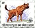 Spotted Hyena (Crocuta crocuta); ovpt WWF-logo