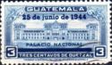 National Palace overprinted in blue