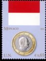 Flag of Monaco and 1 euro coin