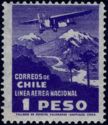 Airmail domestic service: Airplane over landscapes