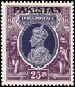 King George VI wearing Imperial Crown of India - overprinted