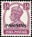 King George VI wearing Imperial Crown of India - overprinted