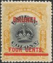 Labuan Stamp Overprinted BRUNEI in Red and Surcharged