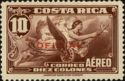 Allegory of Flight with overprint "OFICIAL" in red