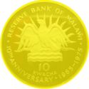 10 Kwacha (10th Anniv. of the Reserve Bank - Gold edition)