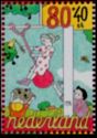 Girl on Swing Knocking Fruit off Tree - from Sheet