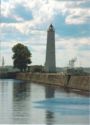 Kronstadt. Lighthouse on the shore of the Peter canal