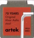 70 YEARS Original Alvar Aalto stool artek 1933 2003
