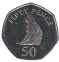 50 Pence (Barbary Macaque Monkey)