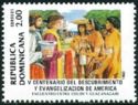 Columbus talking with Guacanagari Indians