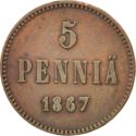 5 Penniä (dotted rim)