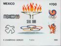 Emblems of several Olympic Games. (Souvenir Sheet)