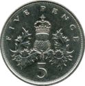 5 Pence (Crowned Thistle - Large Size)