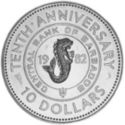 10 Dollars (10th Anniversary of the Central Bank of Barbados)