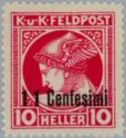 Merkur with overprint in Centesimi