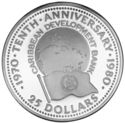 25 Dollars (Anniversary Caribbean Development Bank)