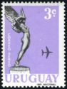 Monument "Winged Goddess" and airplane