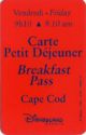Breakfast Pass - Cape Cod - Friday 9.10