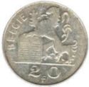 20 Francs (Flemish legend - medal alignment)