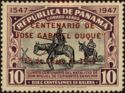 Centenary of José Gabriel Duque 18 January 1949 -overprint
