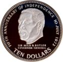 10 Dollars (5th. Ann. of independence - Sir Milo B. Butler)