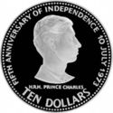 10 Dollars (5th Ann. of independence - Prince Charles)