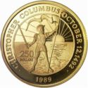 250 Dollars (Columbus with flag and sword)