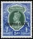 King George VI wearing Imperial Crown of India - overprinted