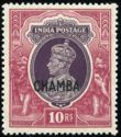 King George VI wearing Imperial Crown of India - overprinted