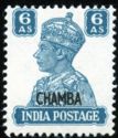 King George VI wearing Imperial Crown of India - overprinted